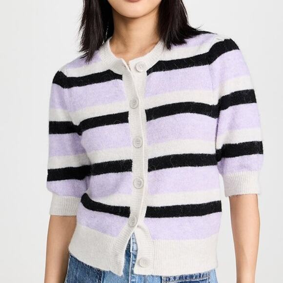 BAUM UND PFERDGARTEN Striped Carlee Cardigan  - Size Large - Picture 2 of 8